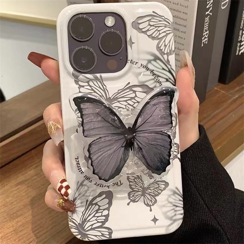 Purple Butterfly Case For iPhone 14/13