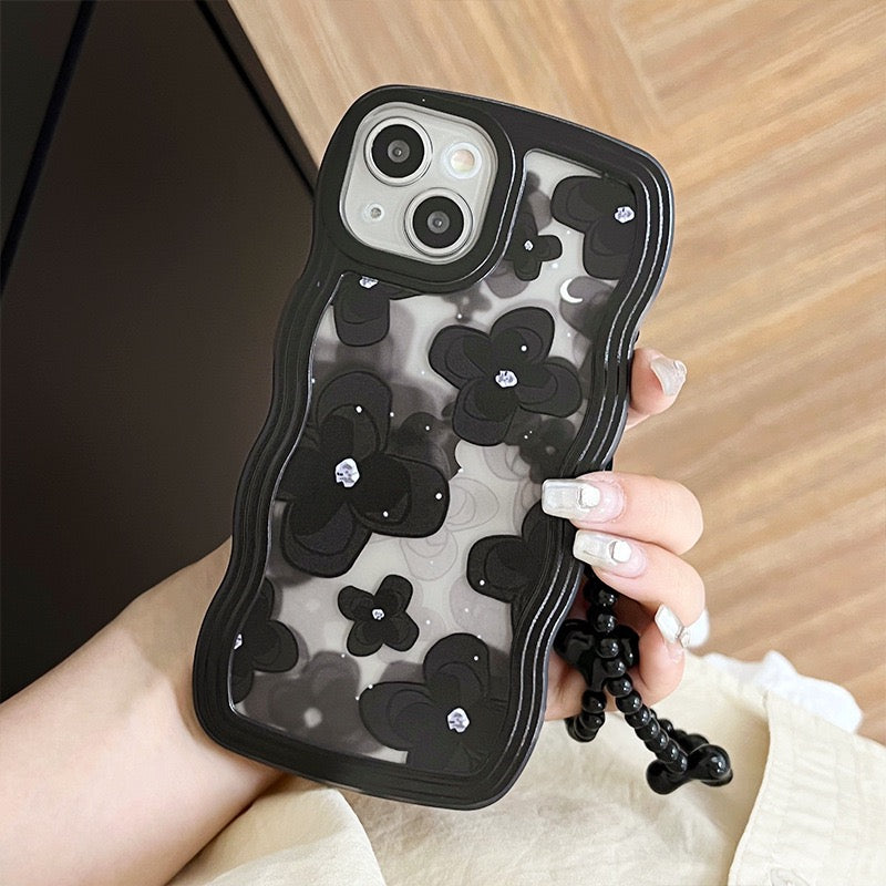 Black Flower case for iPhones
