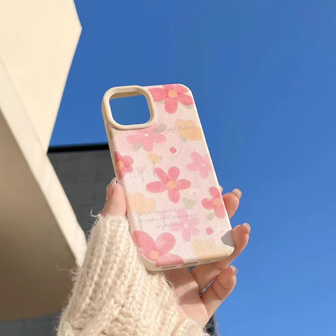 Pink Flower Case For iPhone 15/14 pro max
