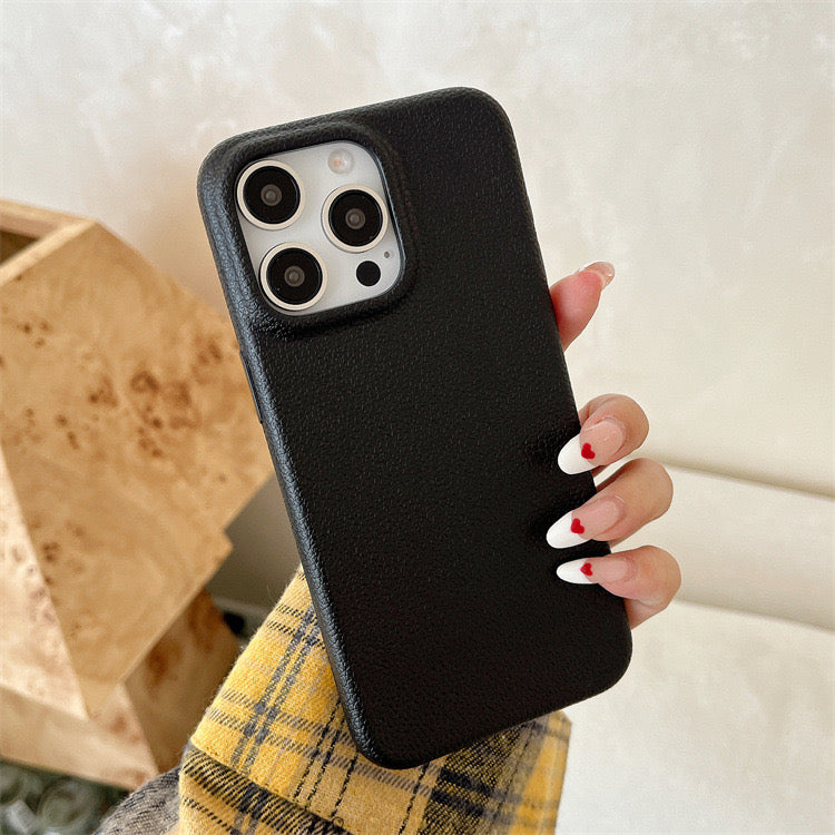 Black Leather  case for iPhones