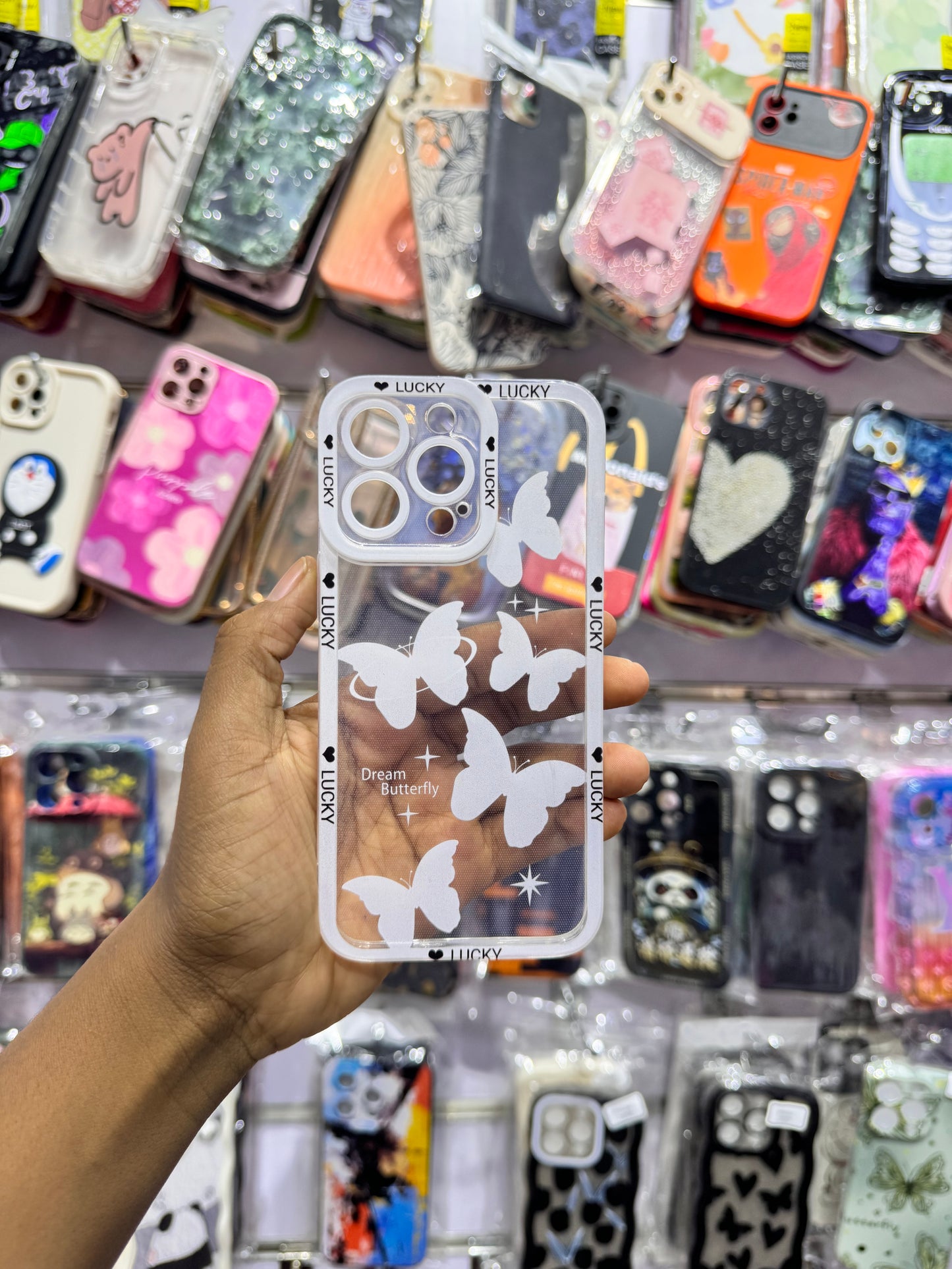 Transparent White Butterfly Case For IPhones