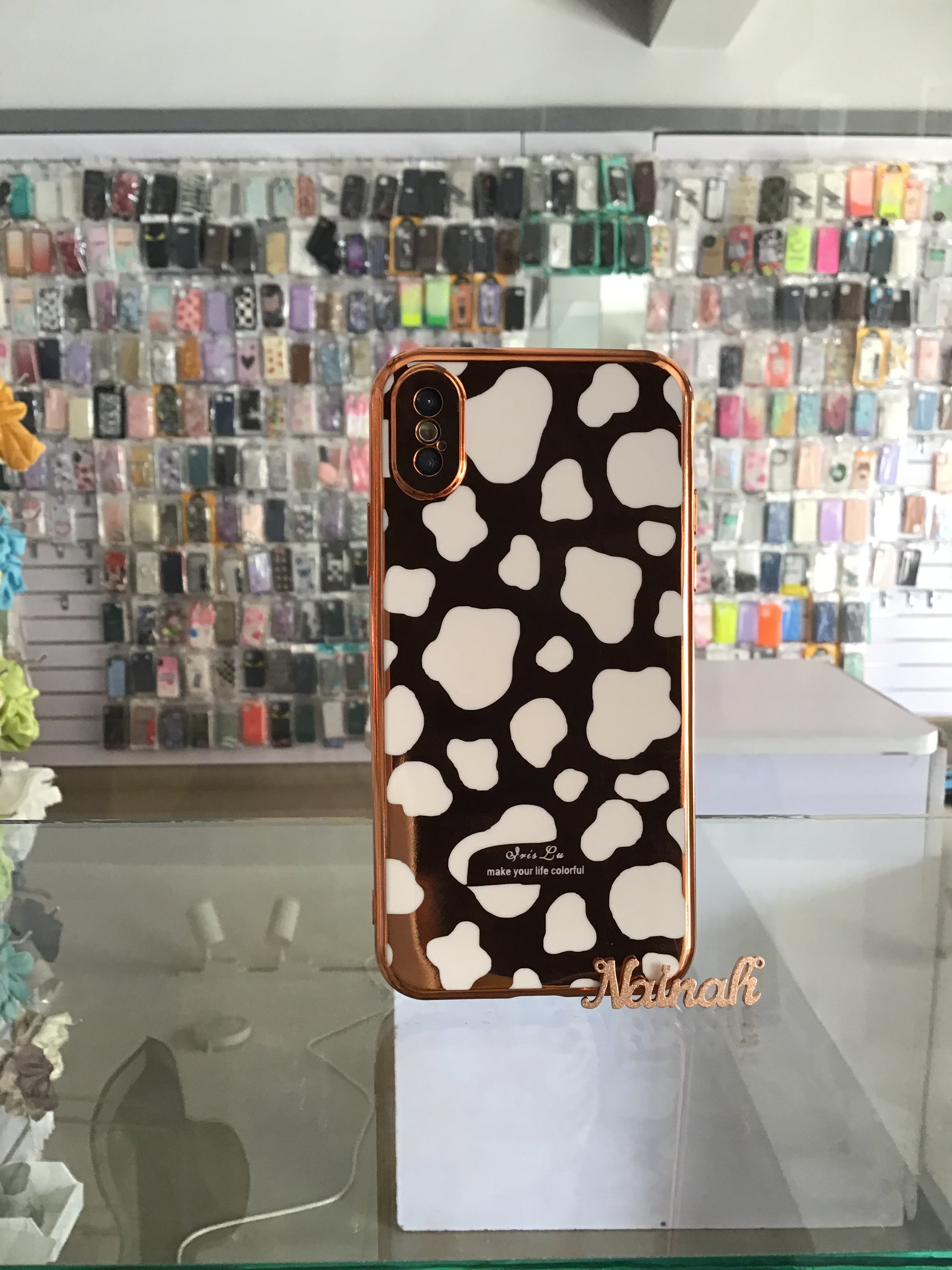 Nude Leopard Mirror Case For IPhone XS
