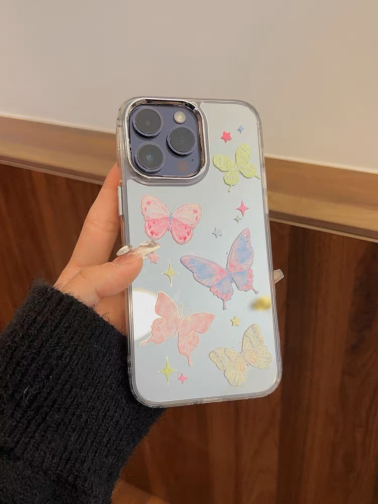 Mirror Butterflies Case For iPhone 14 Pro