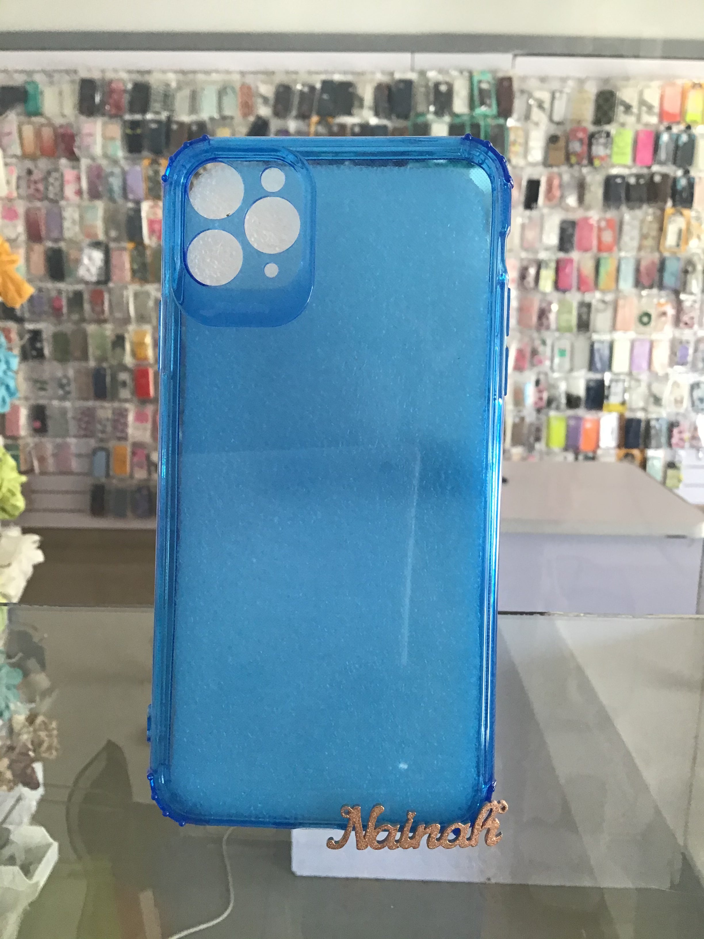Blue Silicone Bumper Edge Camera Protection Case  For iPhone 11 Pro Max