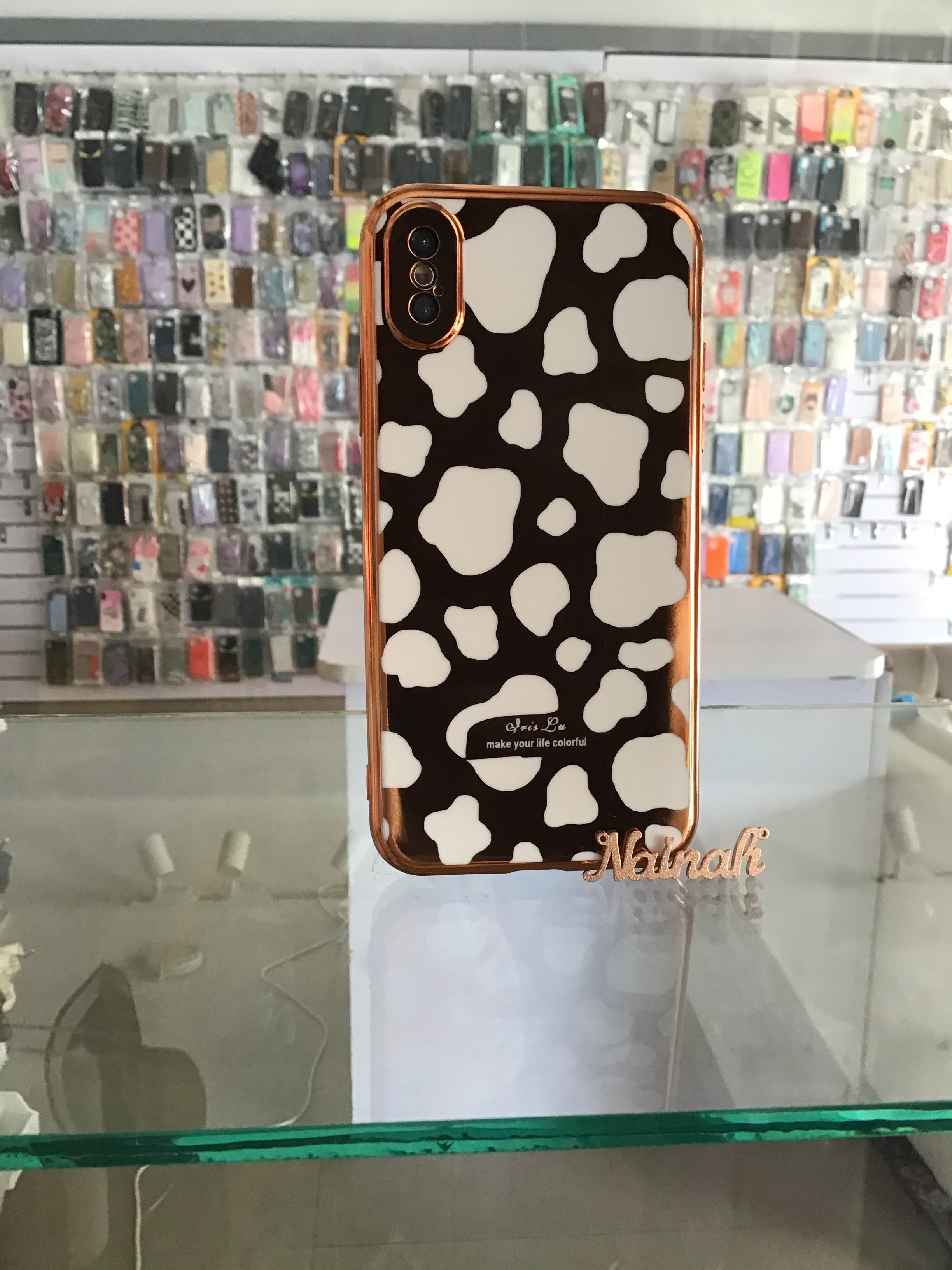 Nude Leopard Mirror Case For IPhone XS
