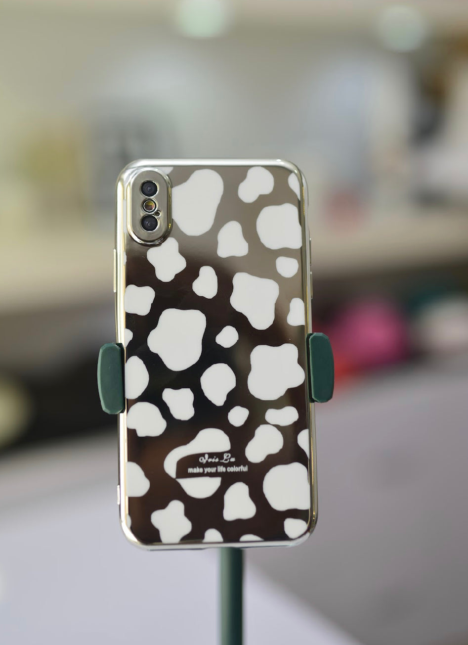 White Leopard Mirror Case For IPhone