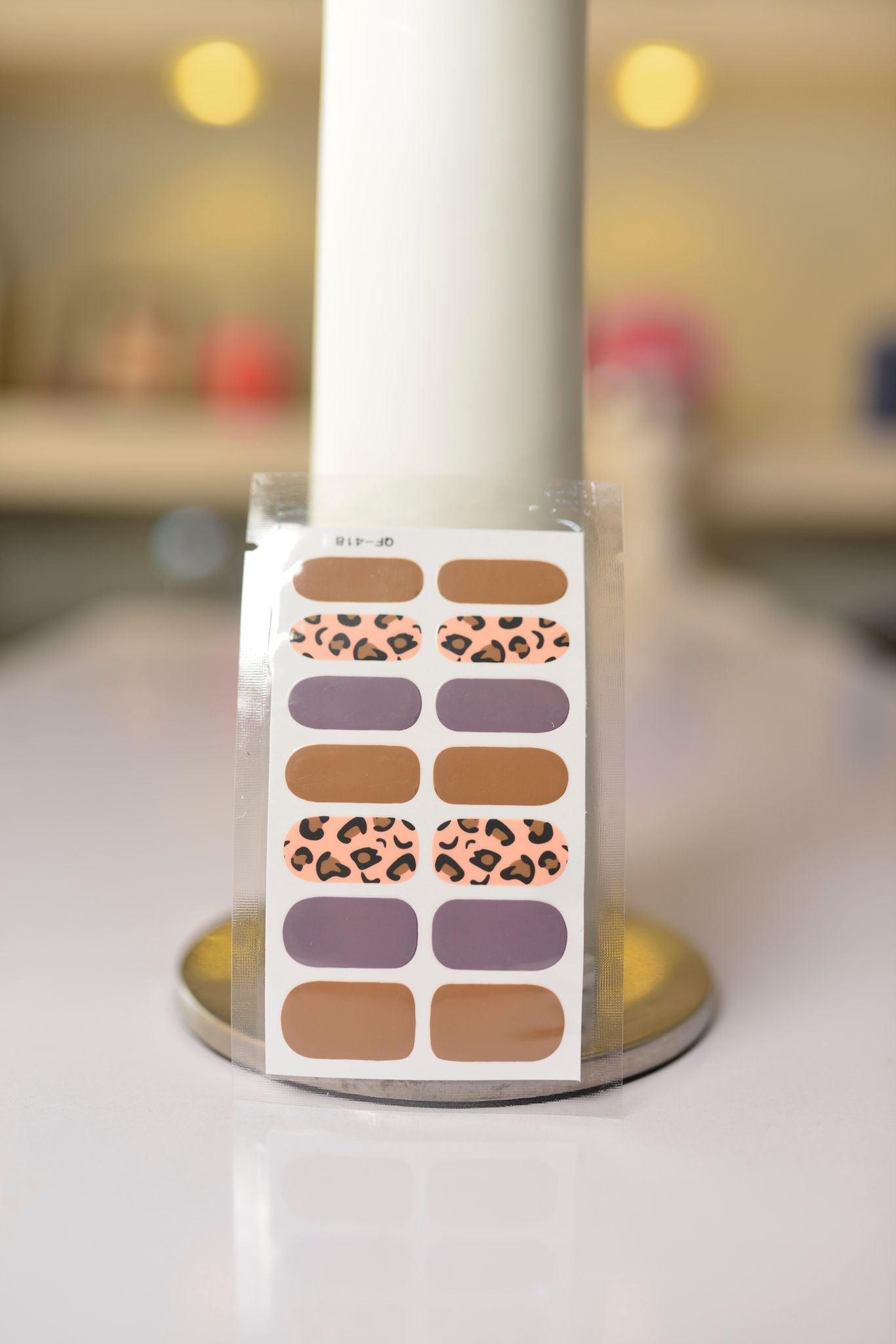Brown Cheetah Sticker Art Nails