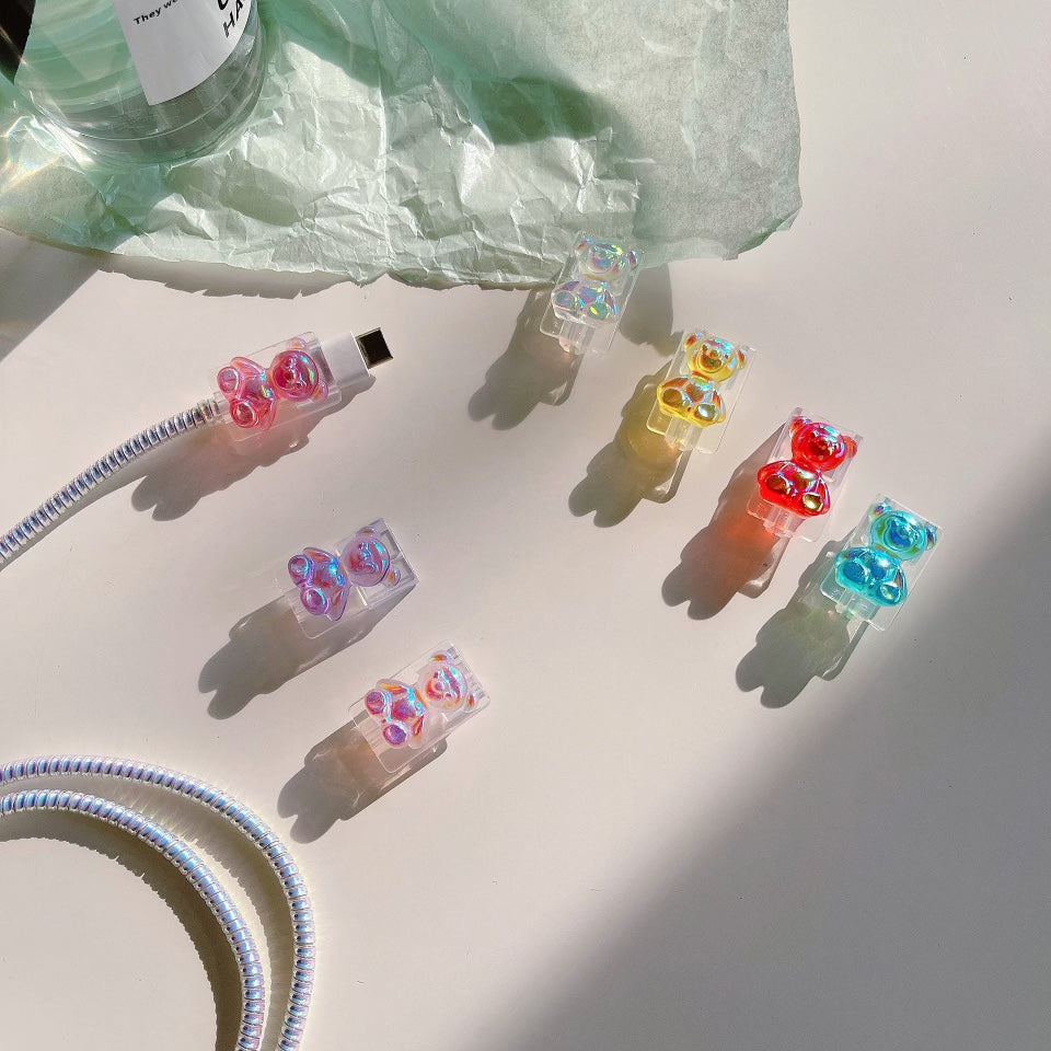 Teddy bear Candy Colors Cable Protectors