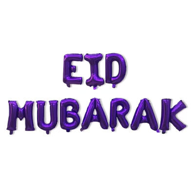 Purple Eid Mubarak Foil Balloons