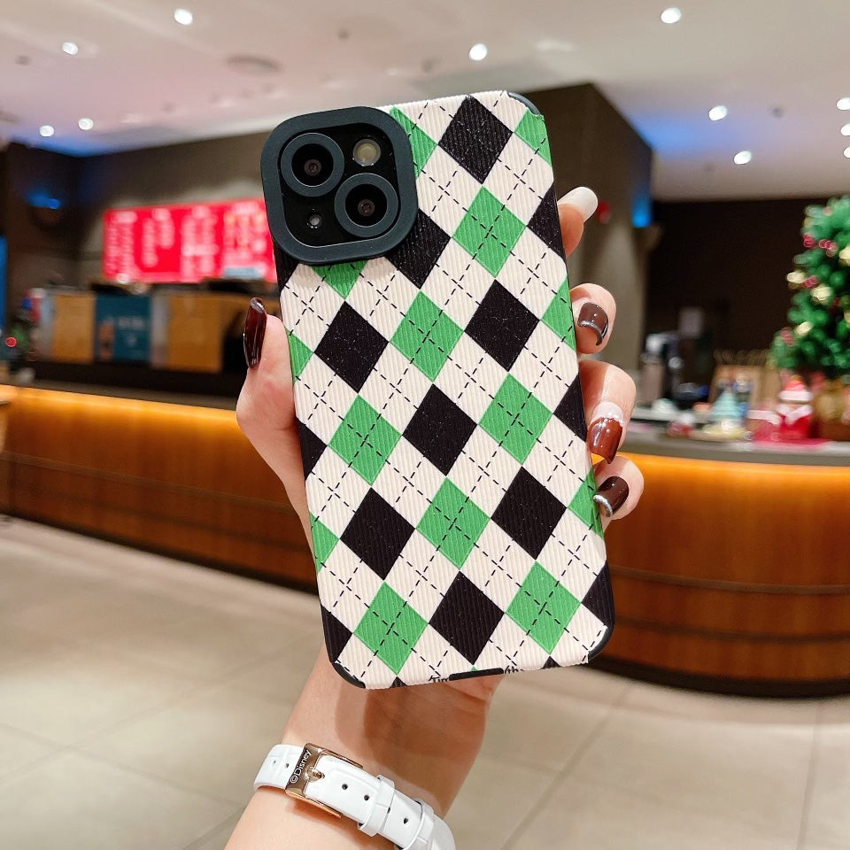 Green Grid Case For iPhone 11