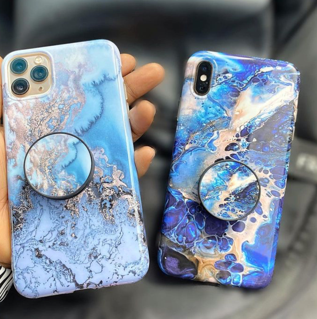 Blue Marble With Grip Case For iPhone