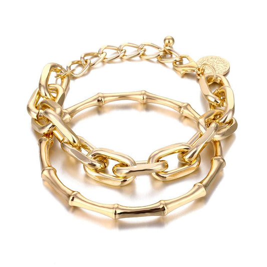 2pcs Gold Bracelet Set