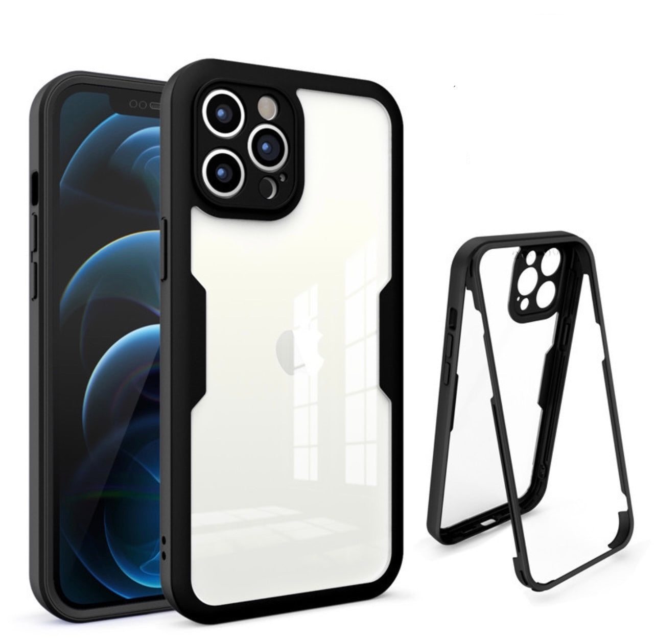 Black transparent protective cover Case For iPhone 14 Pro
