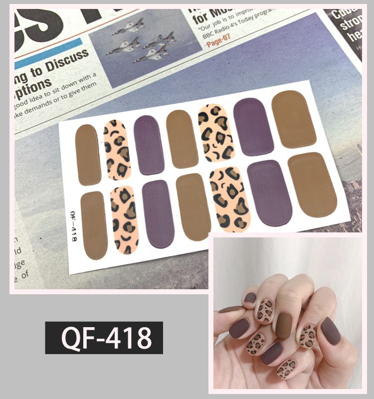 Cute Leopard Sticker Art Nails