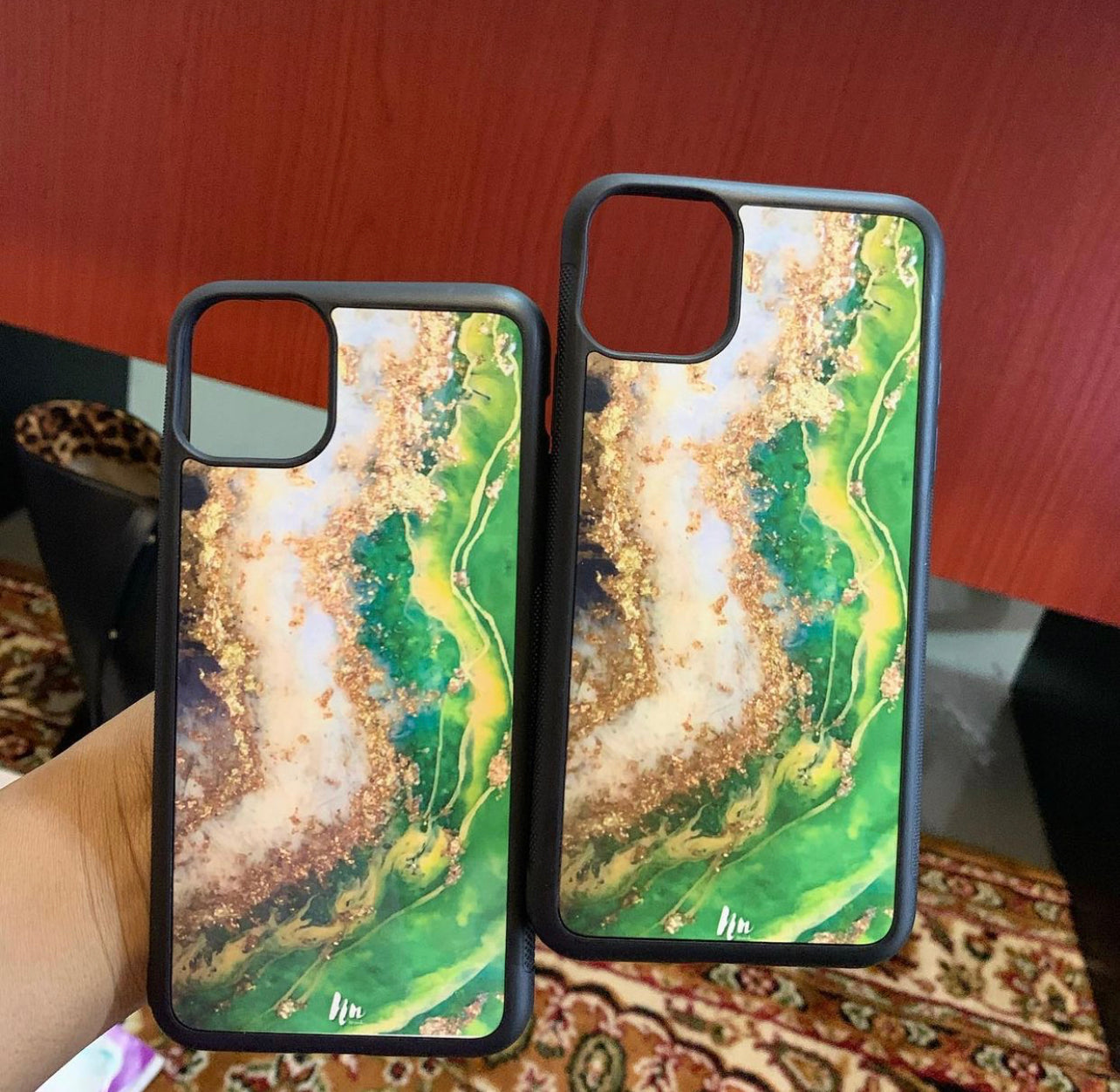 Green & Gold Marble Case for 11 Pro Max
