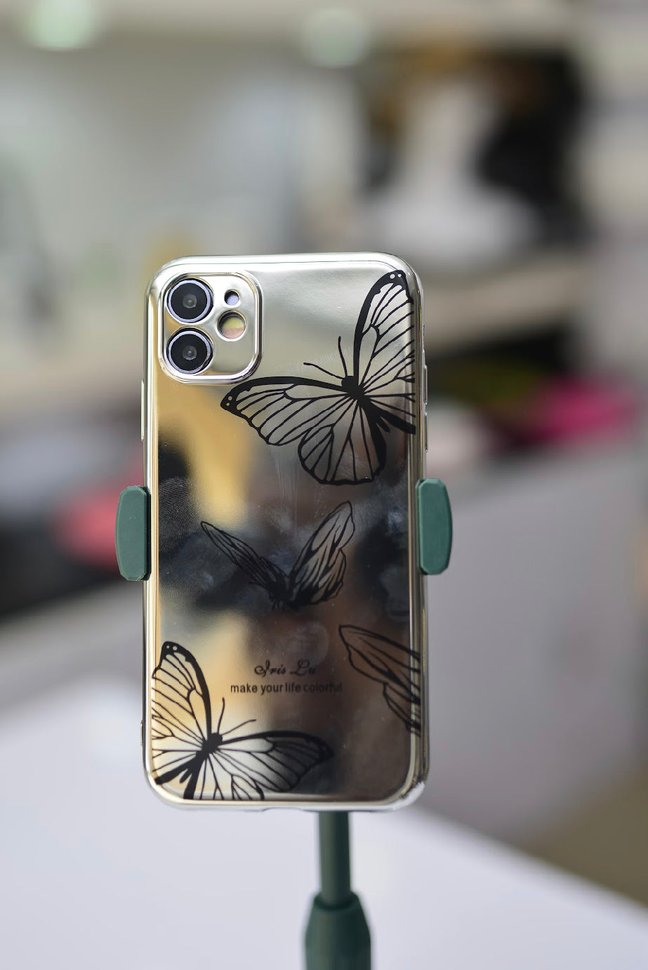 Black Butterfly Silver  Case For iPhone 11