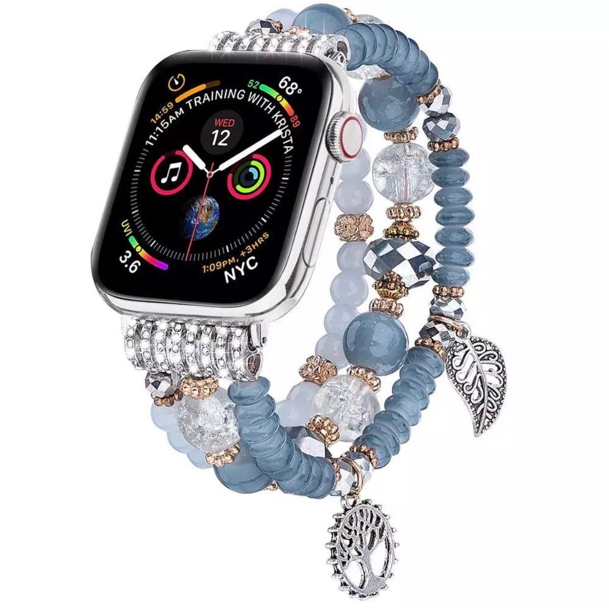 Leaf Blue Pearl Watch Band For iwatch Strap