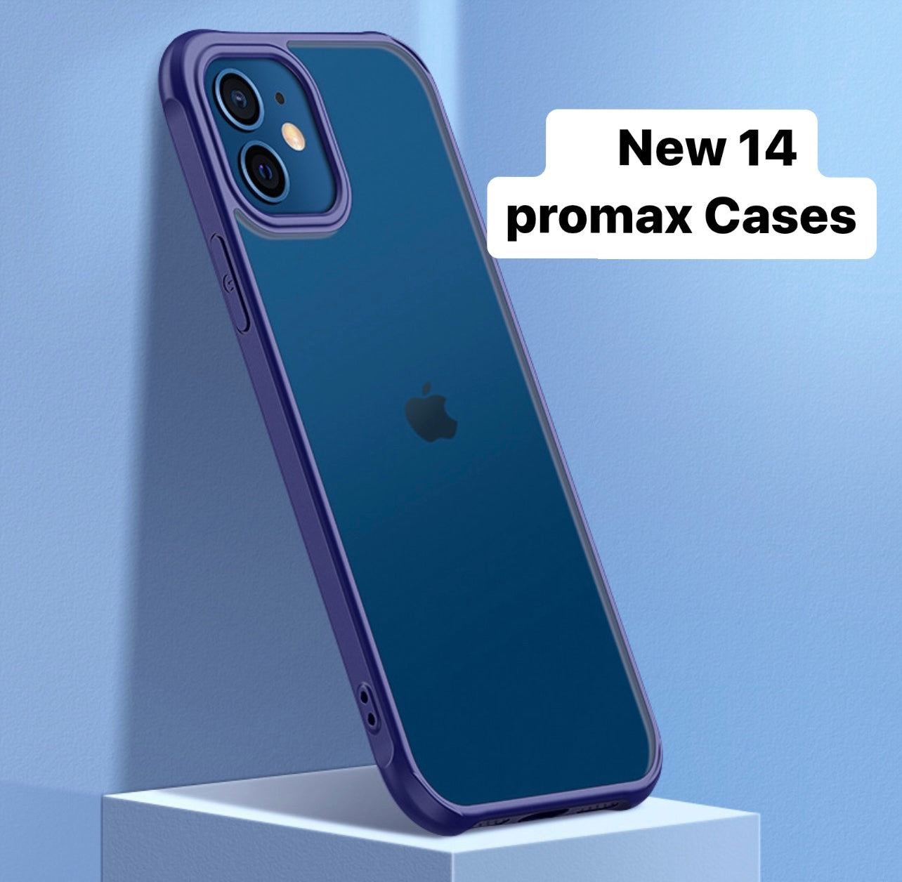 Blue Transparent Bumper Case For iPhone 14 ProMax