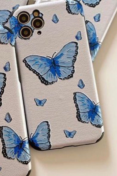 Blue Butterfly Silicone  Case  For iPhone 11