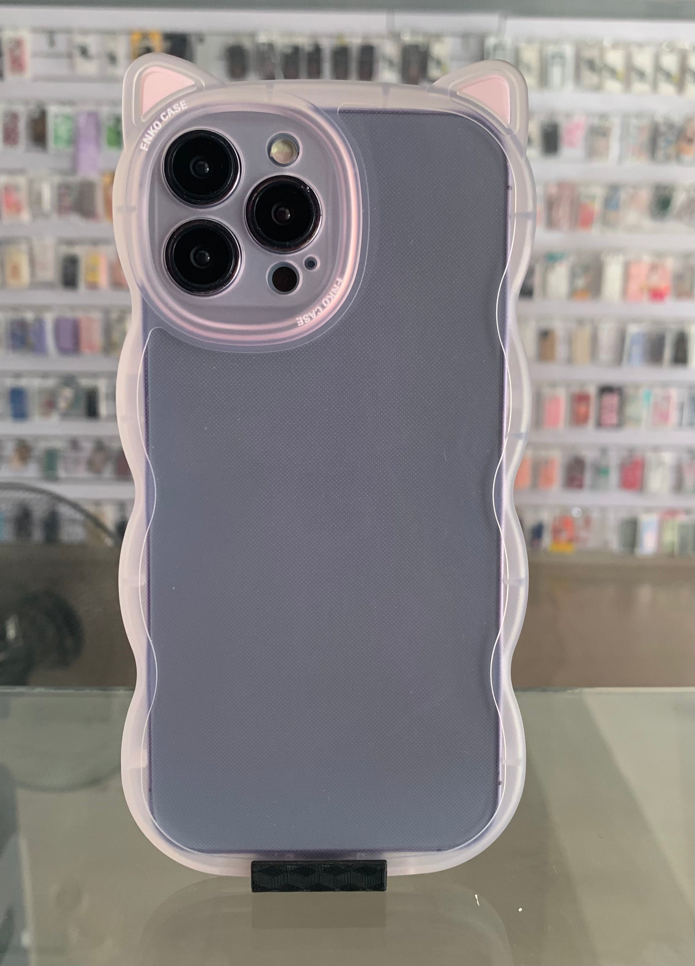 Transparent Wave Edge Cat Ear Pink Wave Case For IPhone  11
