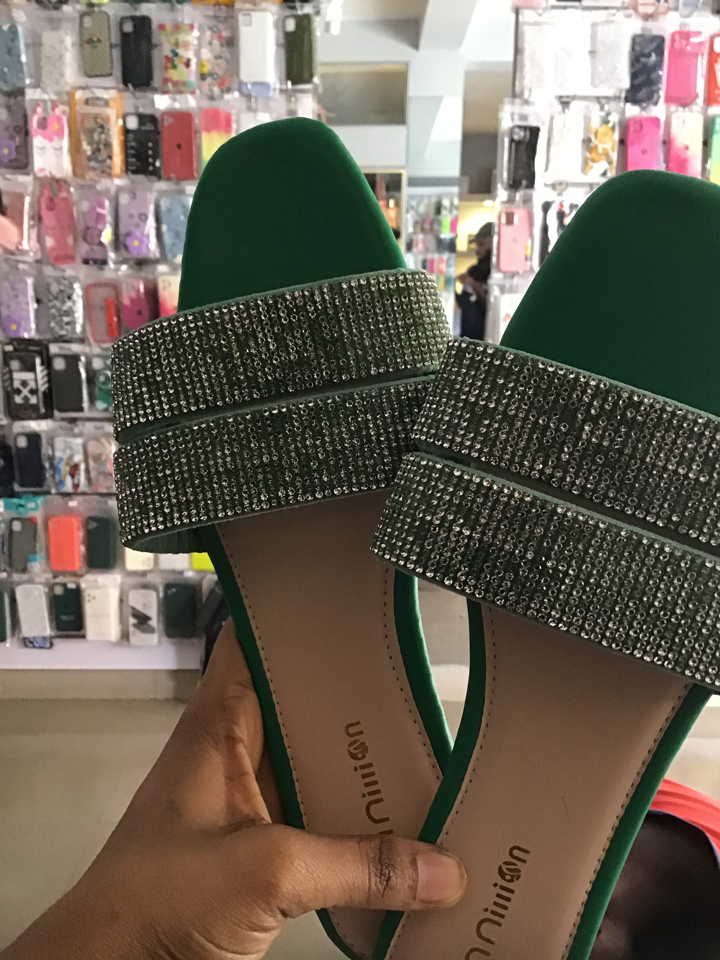 Shiny Green Flat Shoe Size 39