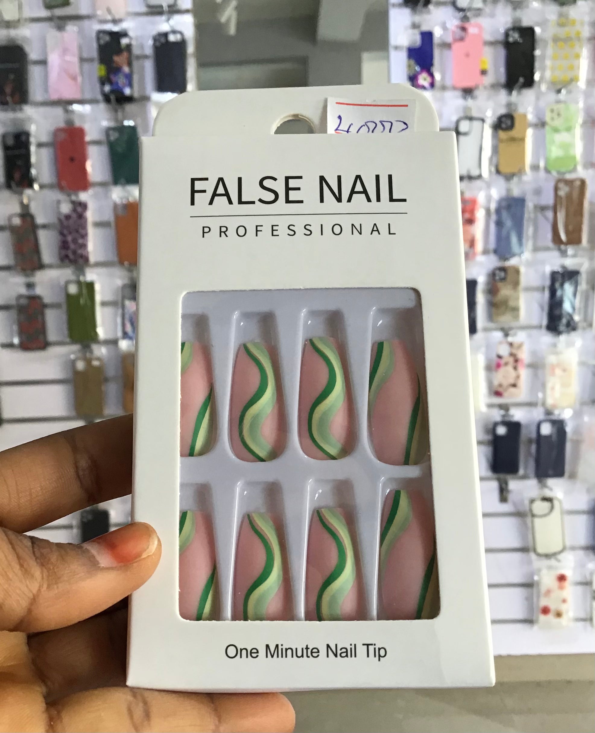 Green Long Press On Nails